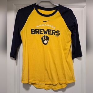 Nike Milwaukee Brewers The Nike Tee Women's 3/4 Sleeve - Size M